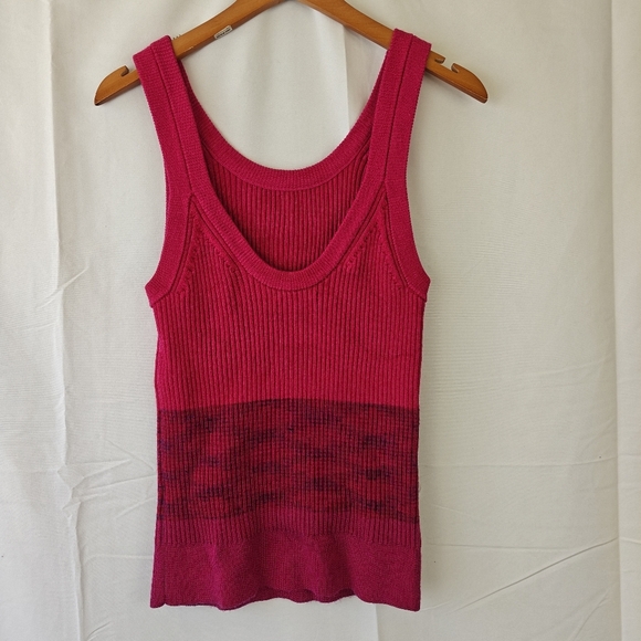 Anthropologie Ribbed Pink Striped Sweater Tank Top Size Small - Picture 4 of 6